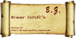 Brauer Zoltán névjegykártya