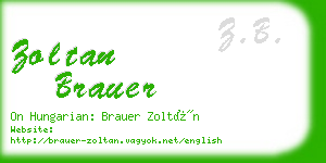 zoltan brauer business card